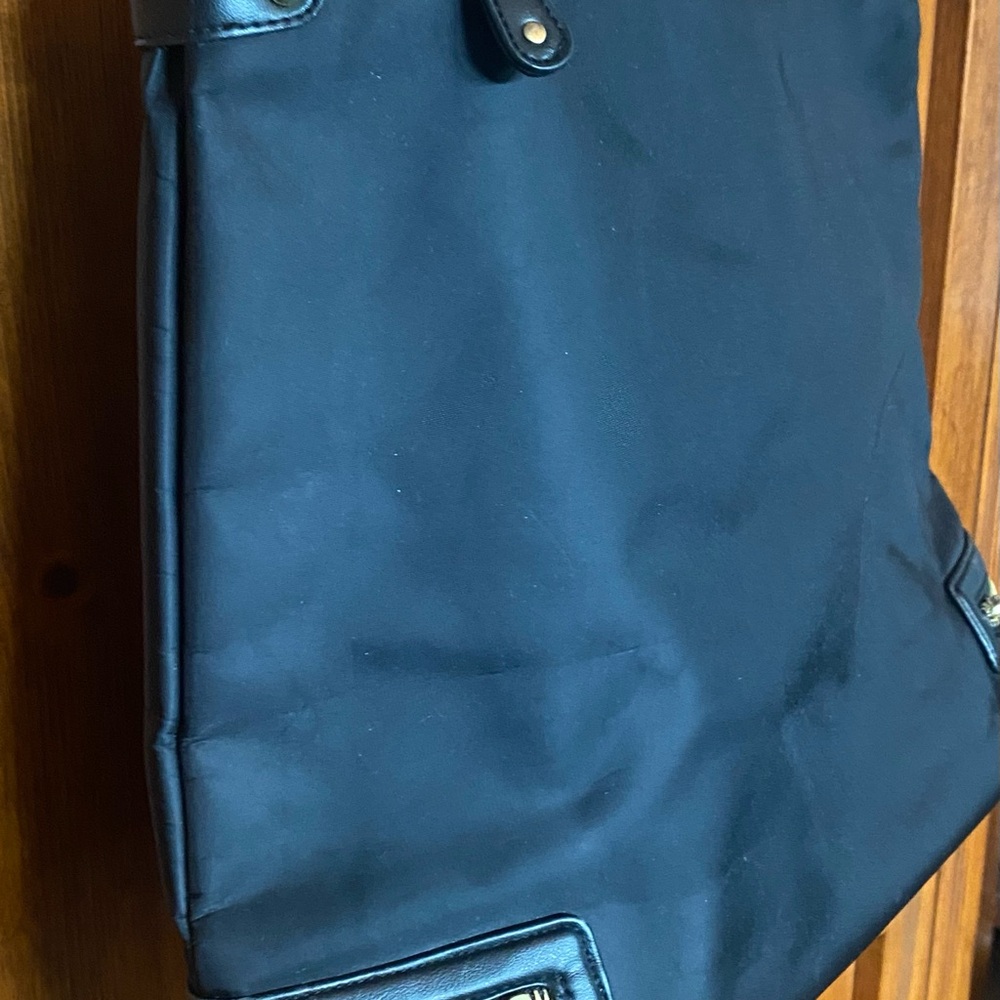 3 for $15 Black Tote Bag with Zipper Accents - Picture 4 of 13